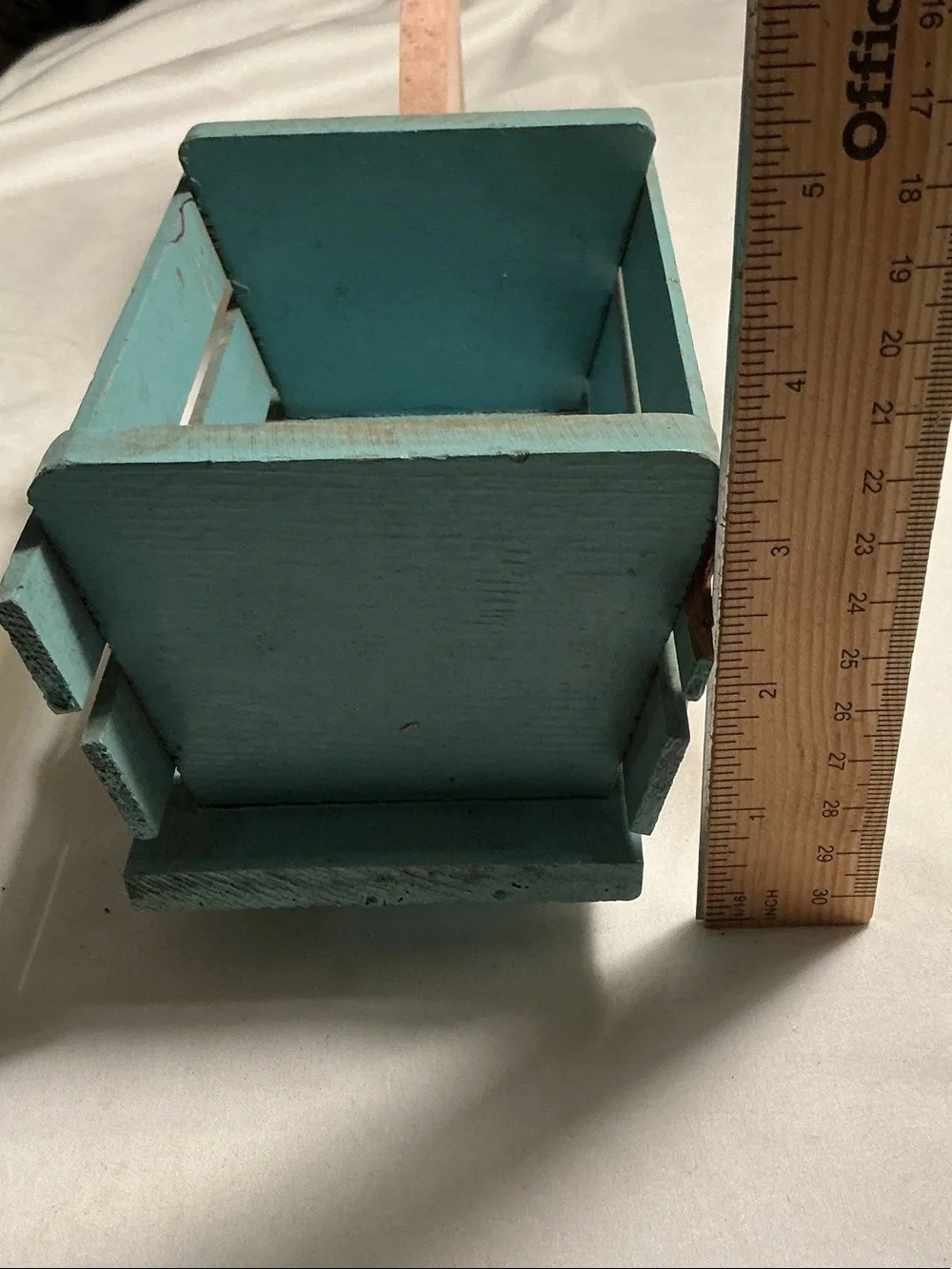 Antique Unique Rare 1900’s Pink Bunny Pull Toy w/ Teal Wagon over 125 years old